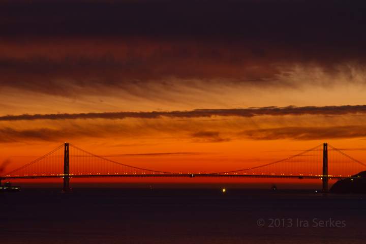 Beautiful Sunset behind the Golden Gate Bridge - photo taken from Albany Hill hillside-715-albany-hill-sunset-1