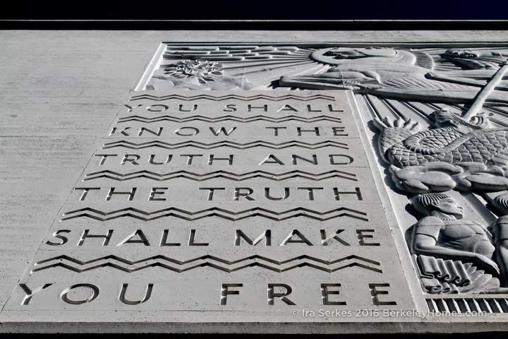 Berkeley High School Mural - Art Deco Mural - You shall know the truth and the truth shall make you free.