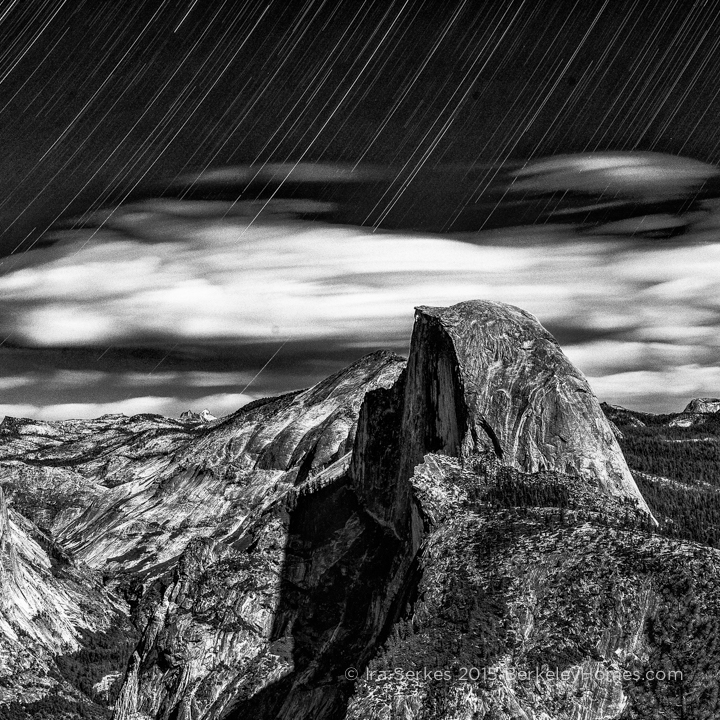 Star Trail over Half Dome - Yosemite - Midnight to 1 am 2015-05-03