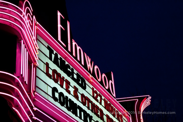 Elmwood Theatre Neon Sign 2966 College Avenue, Berkeley's Elmwood Neighborhood