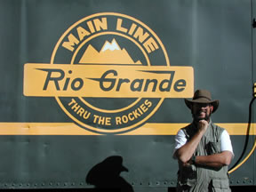 Ira in front of Rio Grande diesel engine