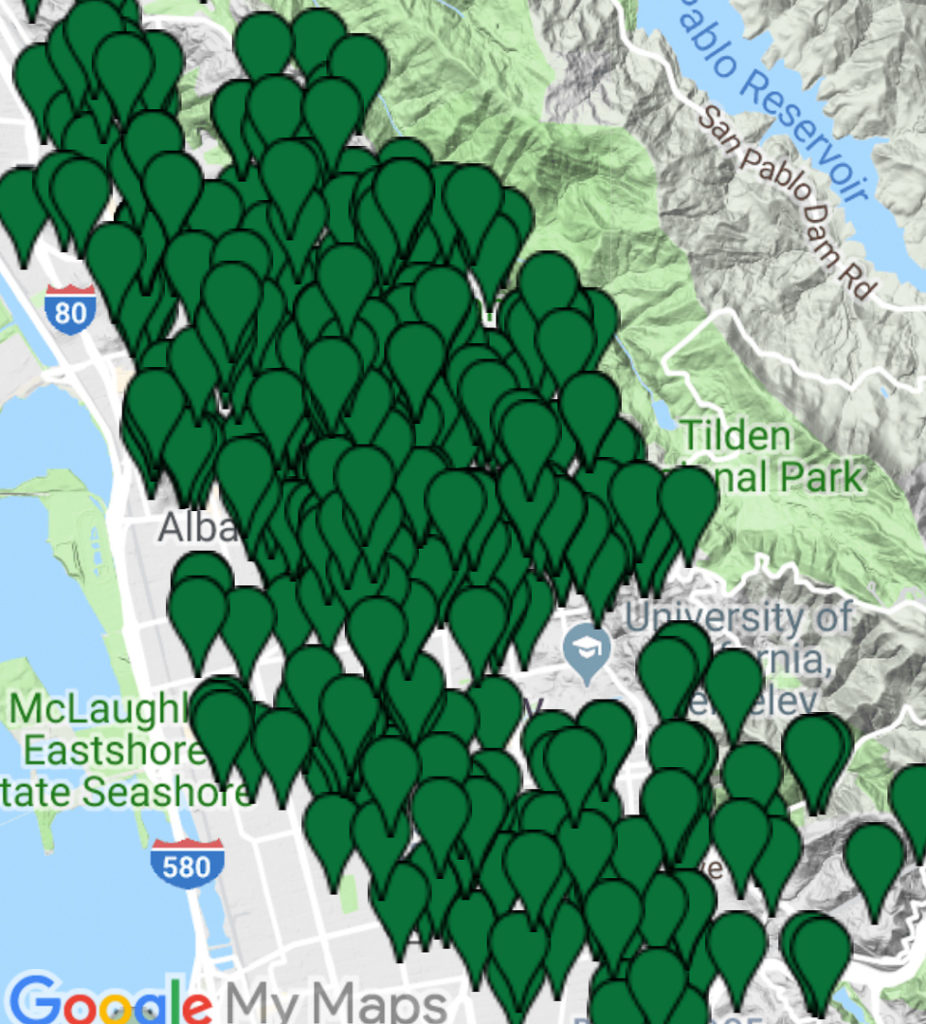 Map of homes we've personally sold in Berkeley and nearby communities