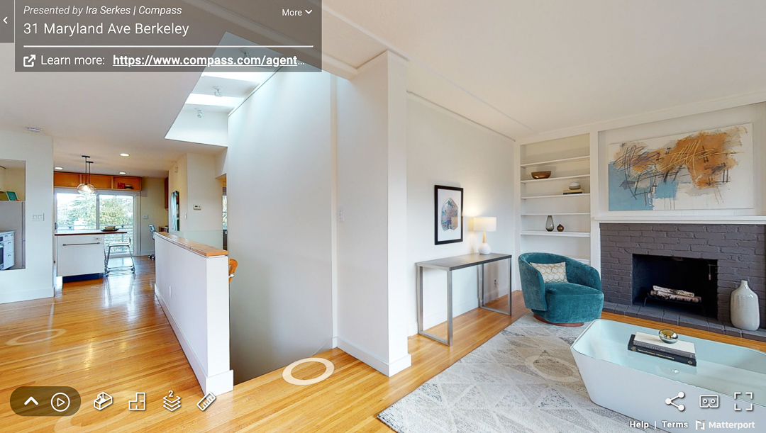 View of a 3D Matterport tour of a Berkeley home for sale