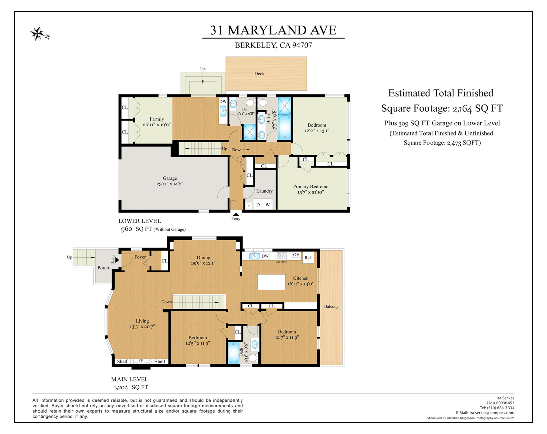 Floor Plan of home in the Berkeley Hills