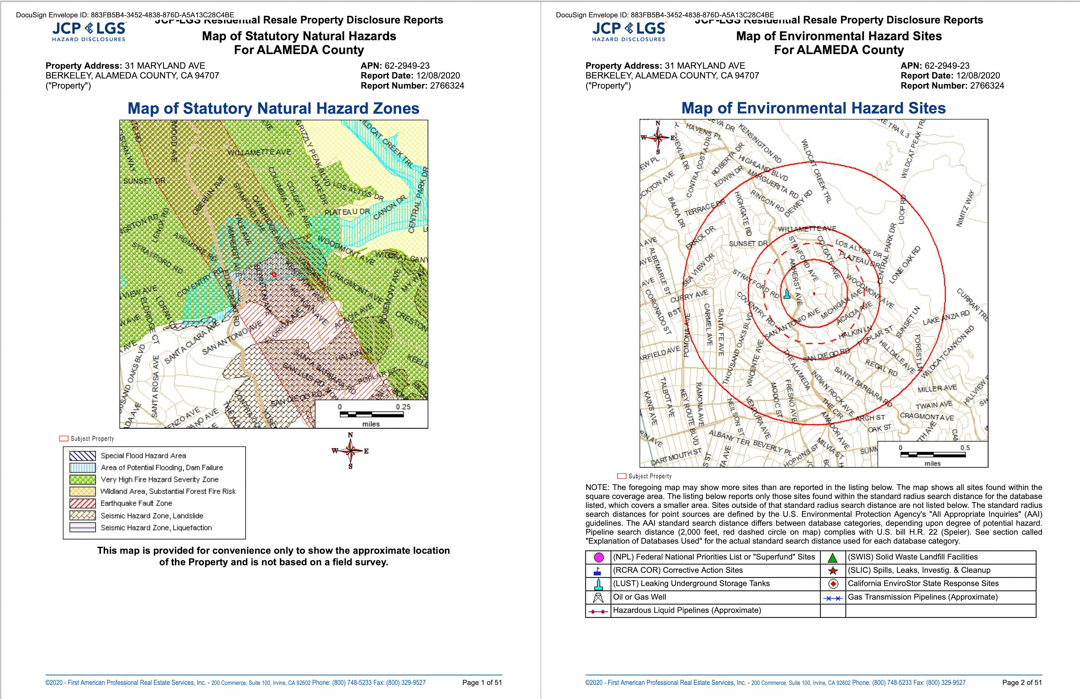 Natural Hazard Report Map