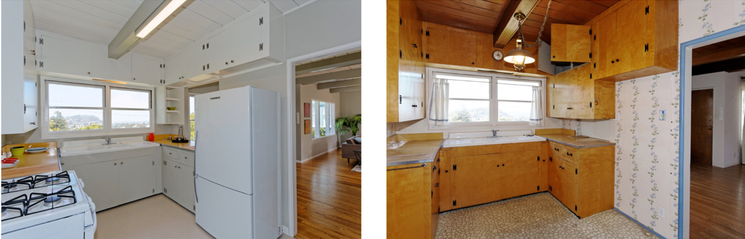 Northbrae Neighborhood Home - Kitchen After & Before Staging