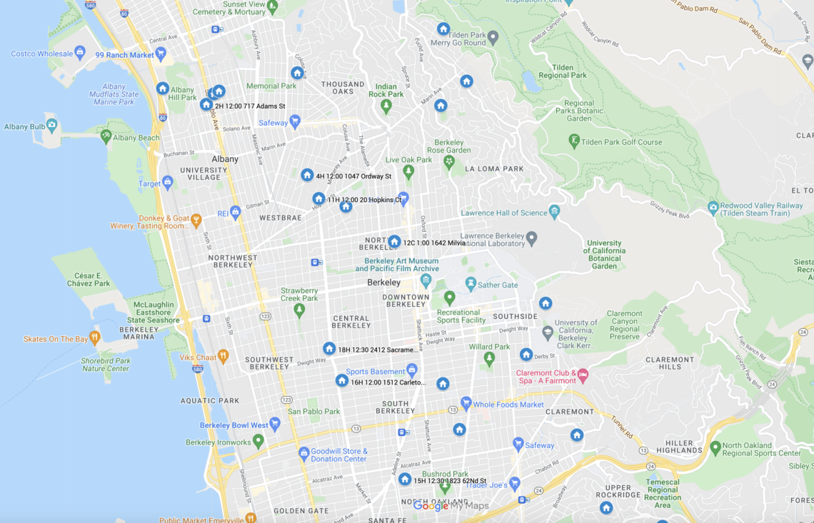 Map of Berkeley Homes For Sale - 2 Jun 2022